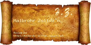 Halbrohr Zoltán névjegykártya